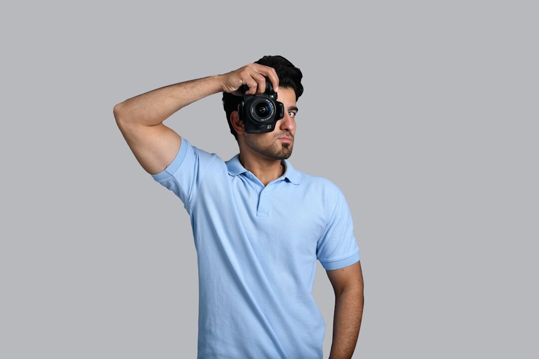 Studio portrait of a Portuguese male investigative journalist in his forties