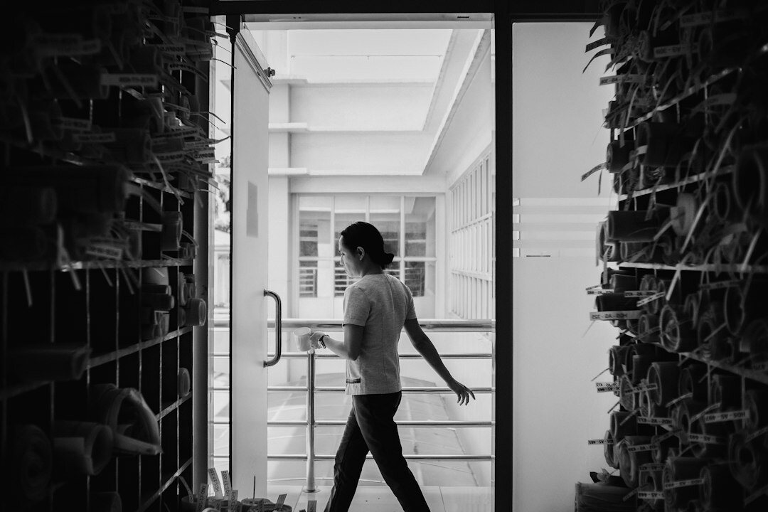 person exploring archives